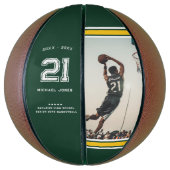 Jersey-Nummer | Monogramm für den grünen Abschluss Basketball (Vertikal)