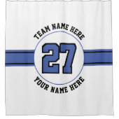 Jersey-Nummer, Team, Spielername Name Blue Black S Duschvorhang (Vorderseite)