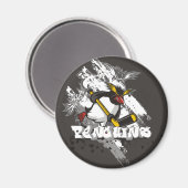 Jersey Penguins Graffiti Round Magnet (Vorderseite/Rückseite)