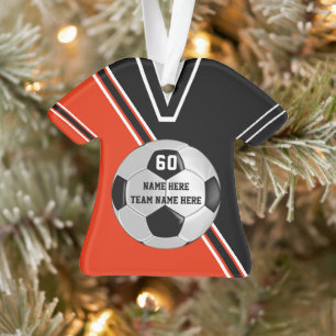 Jersey Personalisiert Soccer Ornaments Orange, Whi Ornament