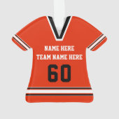 Jersey Personalisiert Soccer Ornaments Orange, Whi Ornament (Rückseite)