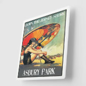 Jersey Shore Asbury Park Flapper Girl Quadratische Wanduhr (Winkel)