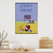 Jersey Shore Beach Vintag Style Poster (Küche)