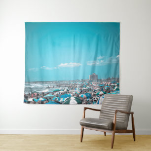 Jersey Shore Coastal Beach Art Tapestry Wandteppich