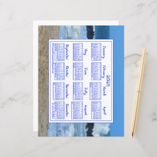 Jersey Shore Foto 2025 Kalender mit Fabric Schrift (Vorderseite/Rückseite Beispiel)