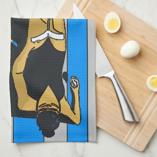 Jersey Shore, Gal on Beach Handtuch (Viertel Falte)