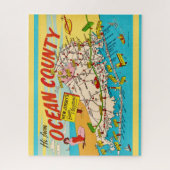 Jersey Shore Illustriert Map Puzzle (Vertikal)
