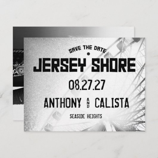 JERSEY SHORE Save the Date Zielort (Vorne/Hinten)