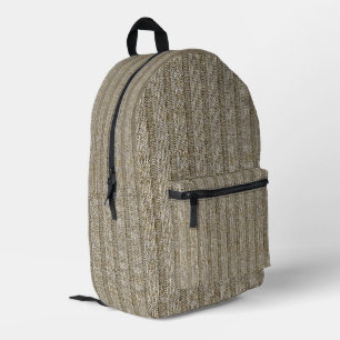 Jersey-Streifenmuster in sanftem Beige Bedruckter Rucksack