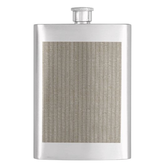 Jersey-Streifenmuster in sanftem Beige Flachmann (Vorderseite)