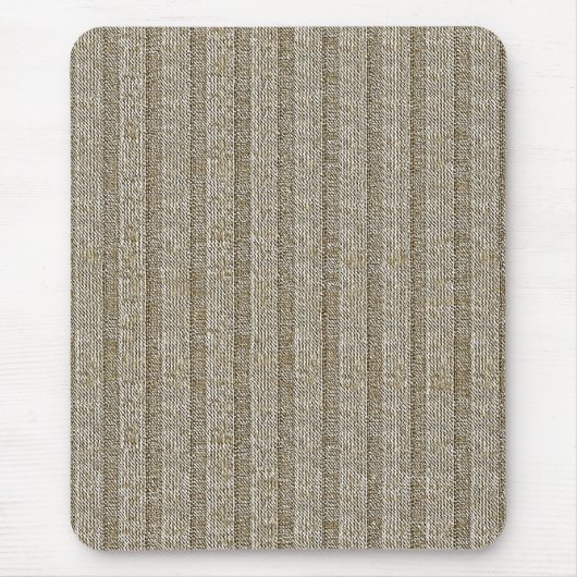 Jersey-Streifenmuster in sanftem Beige Mousepad (Vorne)