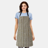 Jersey-Streifenmuster in sanftem Beige Schürze (Getragen)