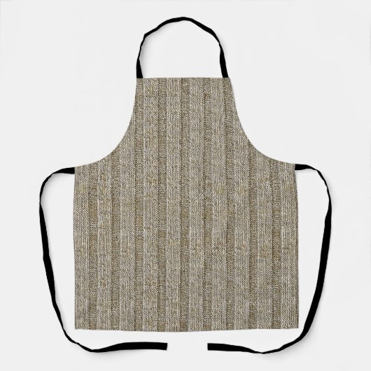 Jersey-Streifenmuster in sanftem Beige Schürze (Vorderseite)