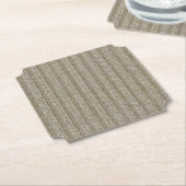 Jersey-Streifenmuster in sanftem Beige Untersetzer (angewinkelt)