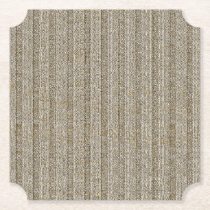 Jersey-Streifenmuster in sanftem Beige Untersetzer