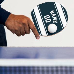 Jersey Style Blau und Weiß Personalisiert Tischtennis Schläger