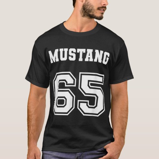 Jersey Style Classic Mustang 65 1965 Pferdeflugpla T-Shirt (Vorderseite)