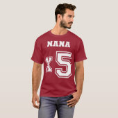 Jersey Style Nana x5 x 5 Großkinder Proud Mama T-Shirt (Vorne ganz)