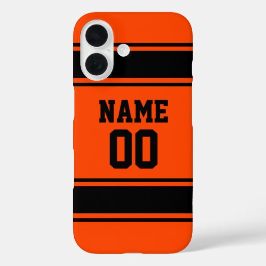 Jersey Style Orange und Black Personalisiert Sport Case-Mate iPhone Hülle (Rückseite)
