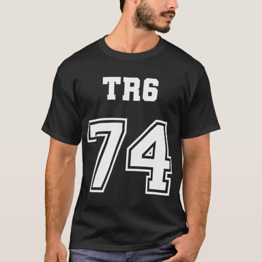 Jersey Style Triumph Tr6 74 1974 Britisch Englisch T-Shirt (Vorderseite)
