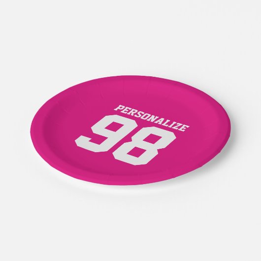 Jersey-Teller für Sportgeburtstage Pappteller (Schrägansicht)