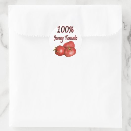 Jersey Tomaten 100% Runder Aufkleber (Tasche)
