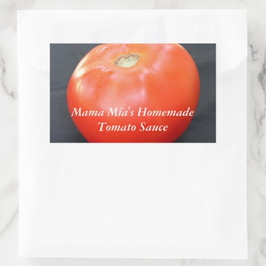 Jersey Tomato Anpassbarer Text Rechteckiger Aufkleber (Tasche)
