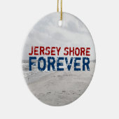 Jersey-Ufer-für immer Weihnachtsverzierung Keramikornament (Rechts)