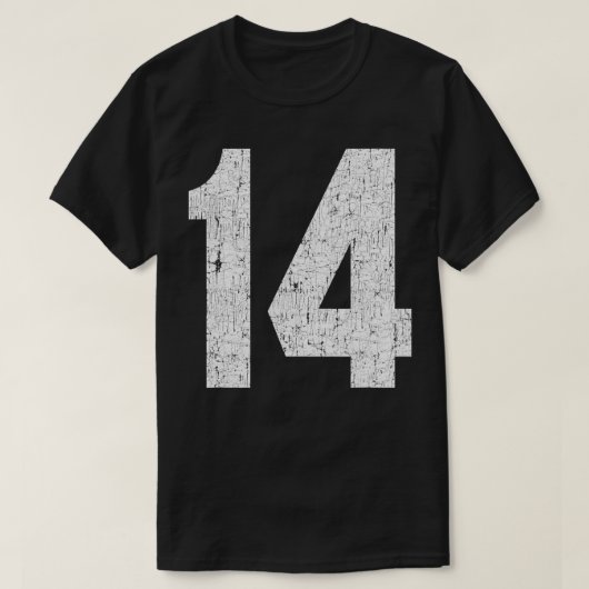 Jersey Uniform Number #14 Athletic Style Sports Gr T-Shirt (Design vorne)