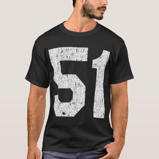 Jersey Uniform Number 51 Athletic Style Sports T-Shirt (Vorderseite)