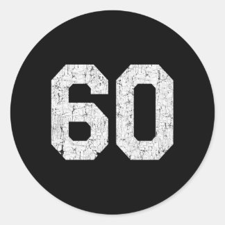 Jersey Uniform Number 60 Athletic Style Sports Runder Aufkleber