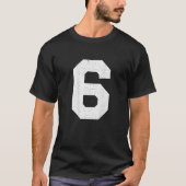 Jersey Uniform Number 6 Blockschrift T Shirt (Vorderseite)