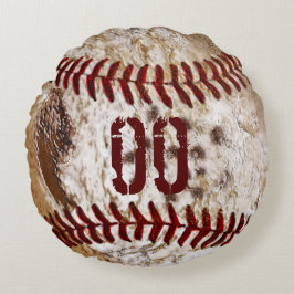 Jersey-ZAHL runde schmutzige Baseball-Kissen Rundes Kissen