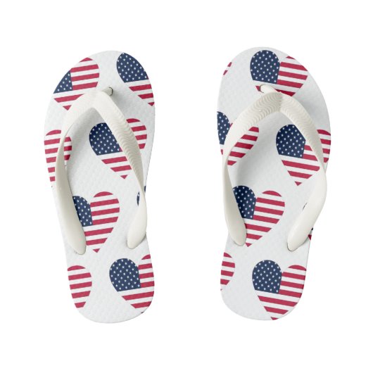Jerseygirl American Flag Kids Flip Flops Kinderbadesandalen (Fußbett)