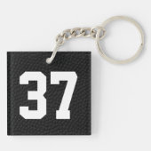 Jerseyzahl oder -MONOGRAMM Schlüsselanhänger (Rückseite)