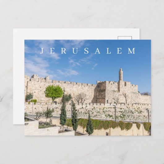 Jerusalem Alte Stadtmauern Aussicht auf Postkarte (Vorne/Hinten)