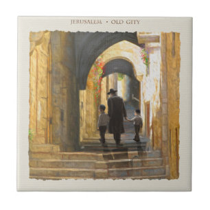 Jerusalem Altstadt Israel Malerei Jüdischer Feiert Fliese