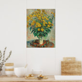 Jerusalem Artichoke Blume, Claude Monet Fine Art Poster (Küche)