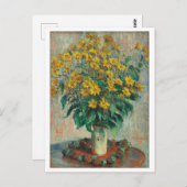 Jerusalem Artichoke Blume Gemälde von Monet Postkarte (Vorne/Hinten)