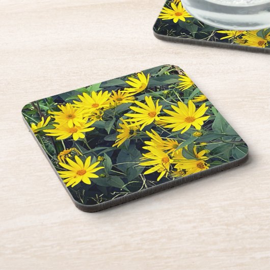 Jerusalem Artichoke Blume Getränkeuntersetzer (Linke Seite)