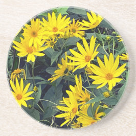 Jerusalem Artichoke Blume Sandstone Untersetzer