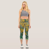 Jerusalem Artichoke Blume von Claude Monet Capri Leggings (Vorderseite)