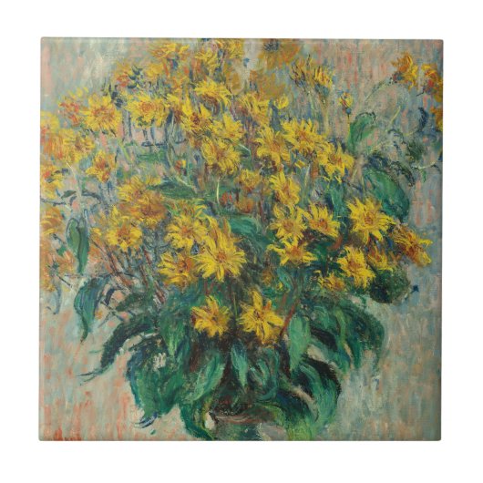 Jerusalem Artichoke Blume von Claude Monet Fliese (Vorderseite)