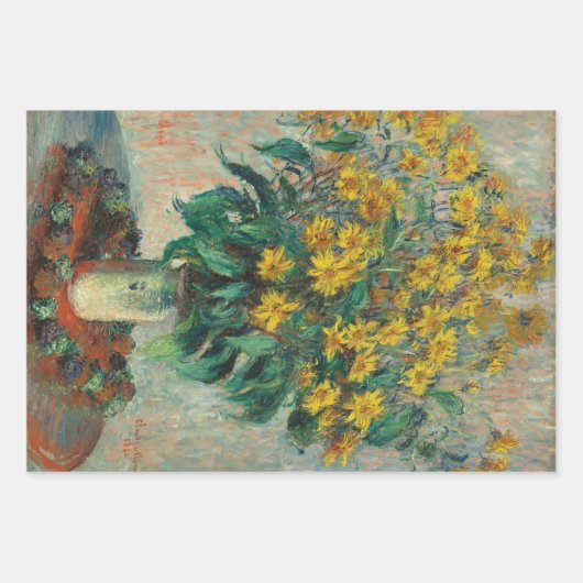 Jerusalem Artichoke Blume von Claude Monet Geschenkpapier Set (Vorderseite 2)