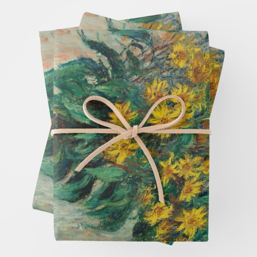 Jerusalem Artichoke Blume von Claude Monet Geschenkpapier Set (Beispiel)