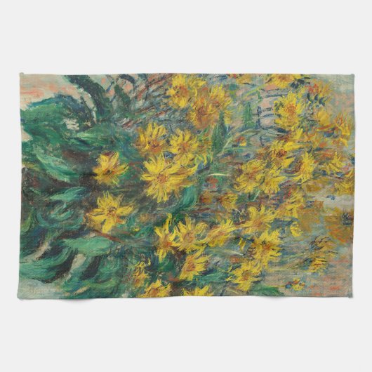 Jerusalem Artichoke Blume von Claude Monet Geschirrtuch (Horizontal)