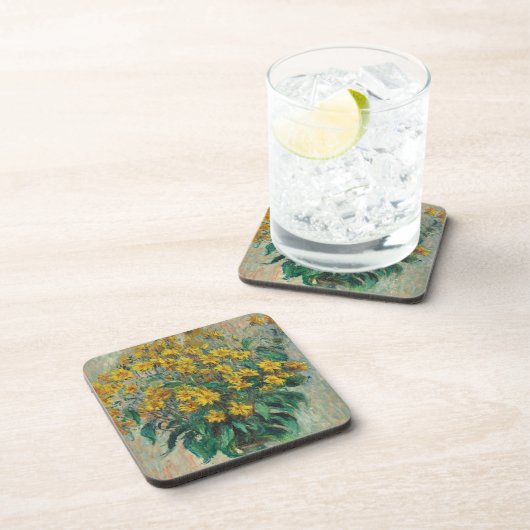 Jerusalem Artichoke Blume von Claude Monet Getränkeuntersetzer (Rechte Seite)