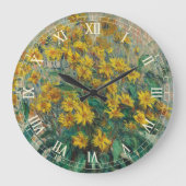 Jerusalem Artichoke Blume von Claude Monet Große Wanduhr (Vorderseite)