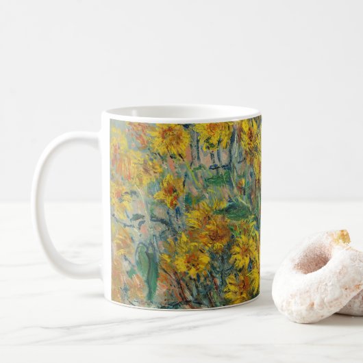 Jerusalem Artichoke Blume von Claude Monet Kaffeetasse (Mit Donut)