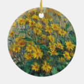 Jerusalem Artichoke Blume von Claude Monet Keramik Ornament (Hinten)